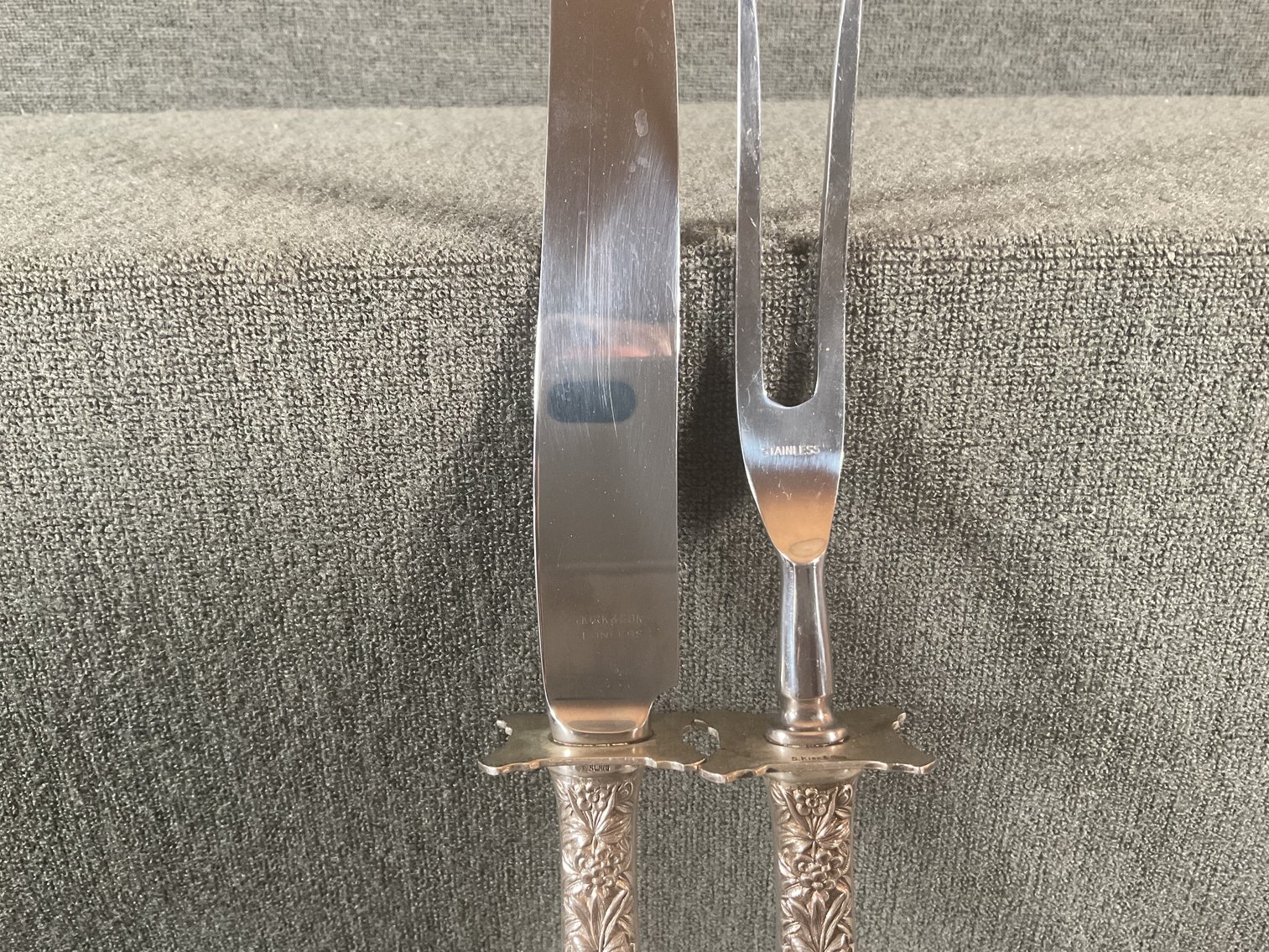 Image for S. Kirk & Son Repousse Sterling Handle Carving Set