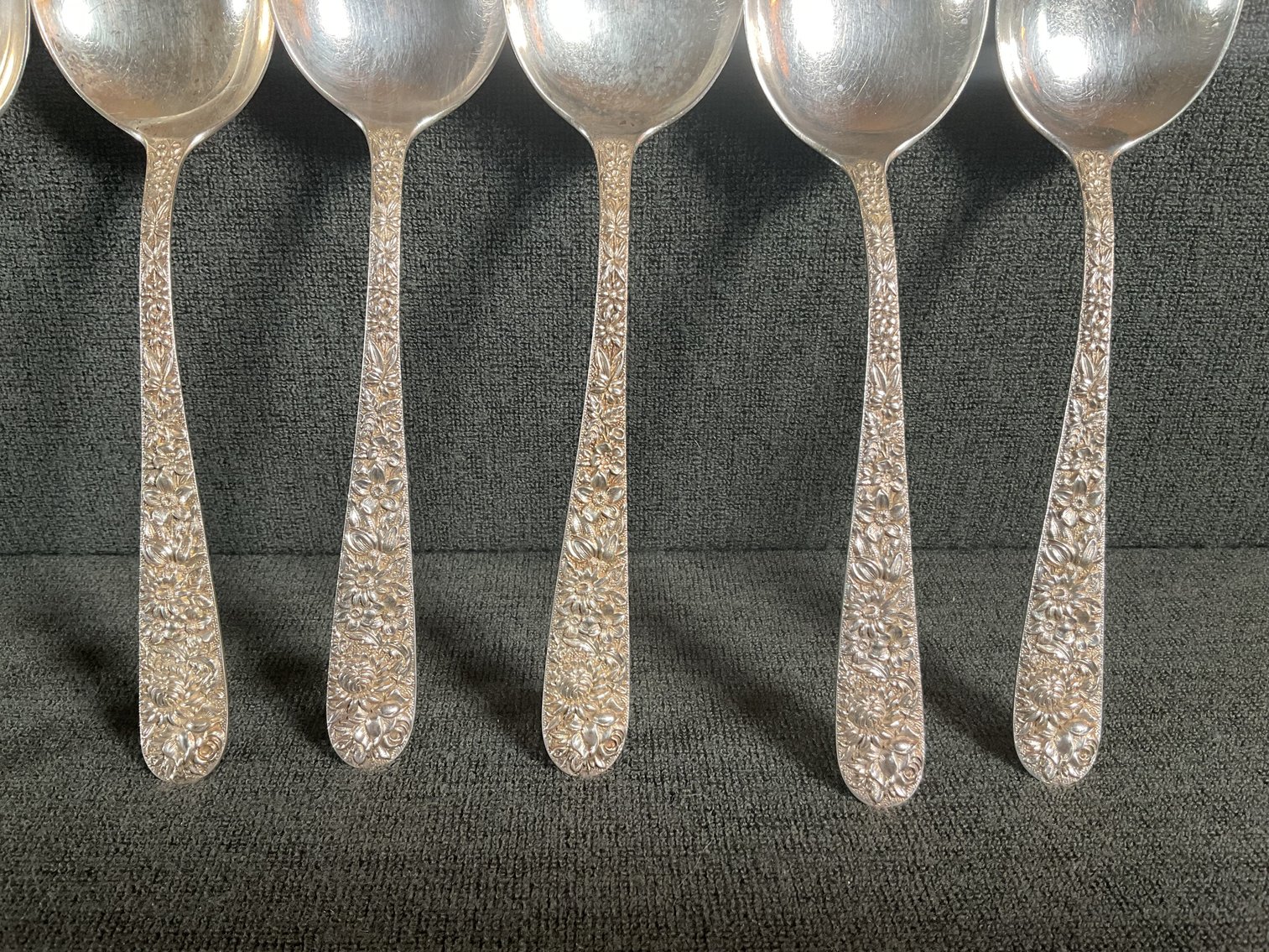 Image for S Kirk & Son “Repousse” Sterling Silver Gumbo Spoons