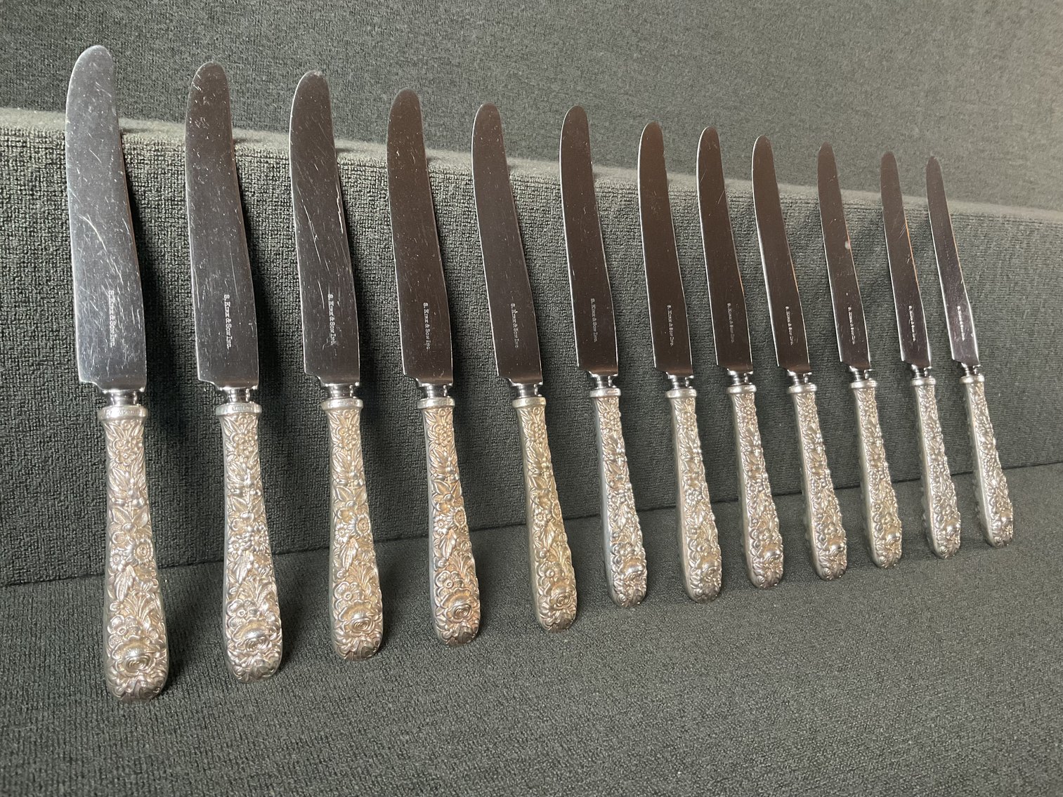 Image for S Kirk & Son “Repousse” Sterling Handle  Knives