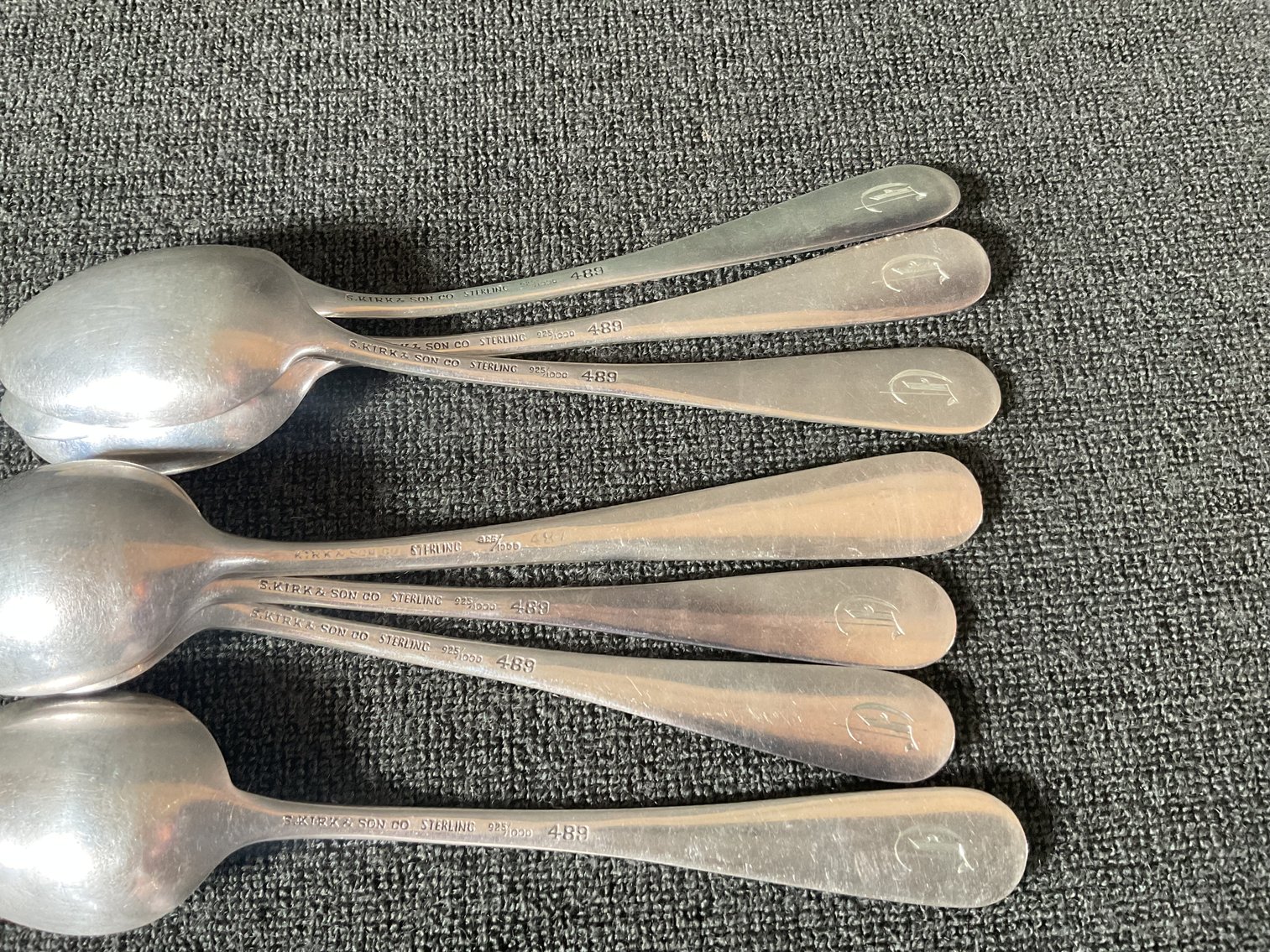Image for S Kirk & Son “Repousse” Sterling Silver Tea Spoons