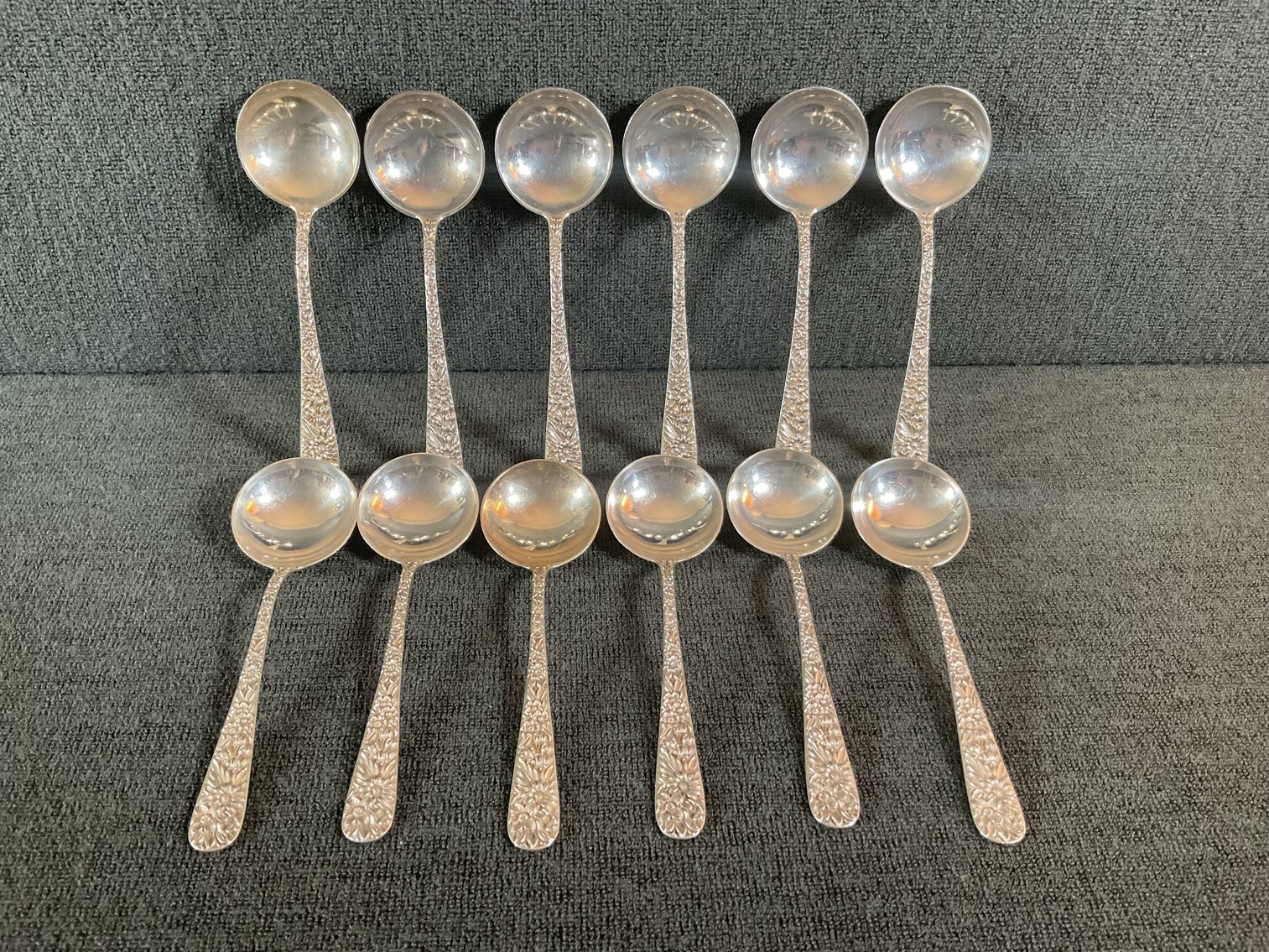 Image for S Kirk & Son “Repousse” Sterling Silver Bullion Spoons