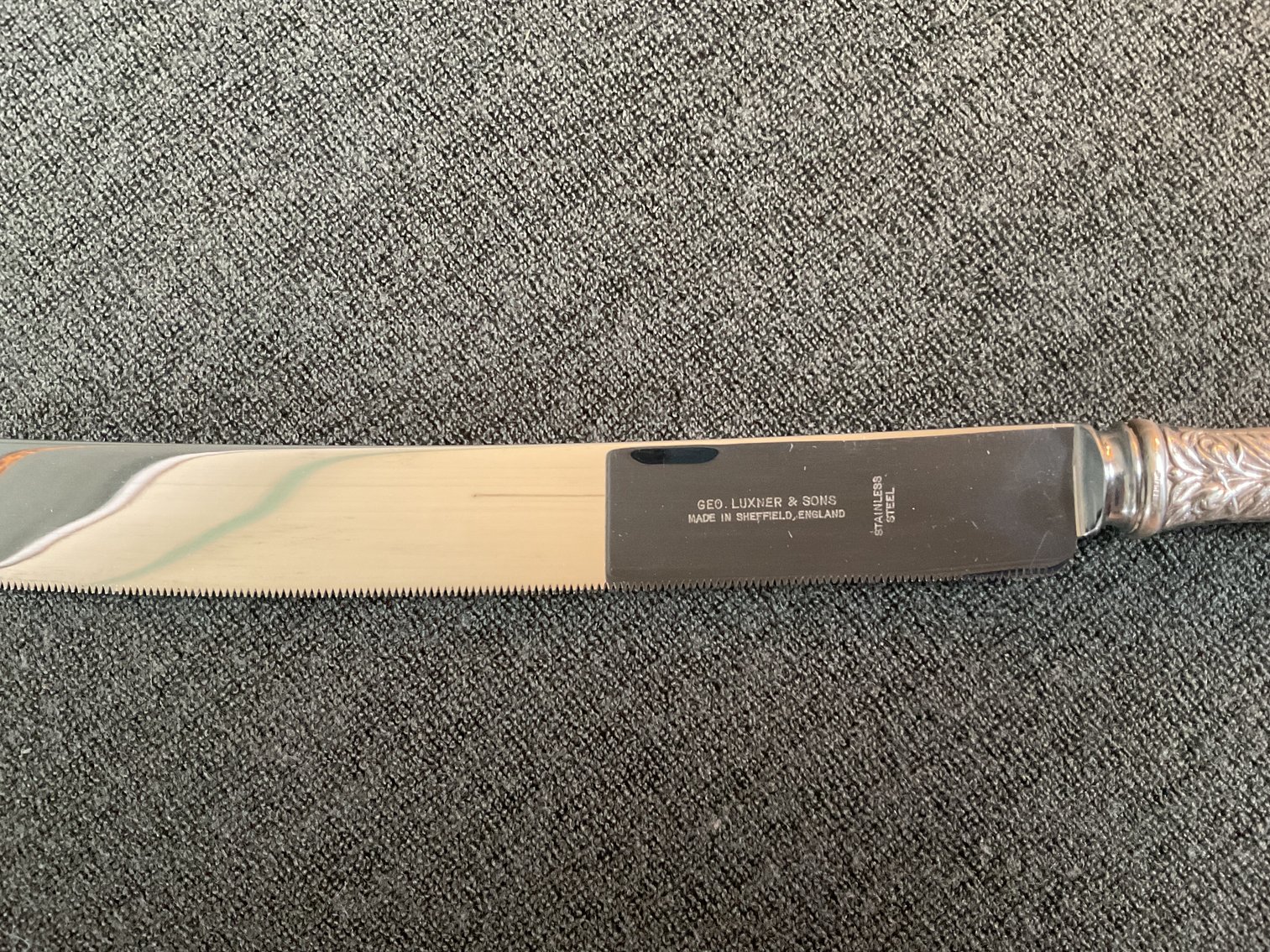 Image for S Kirk & Son “Repousse” Sterling Handle Wedding Cake Knife
