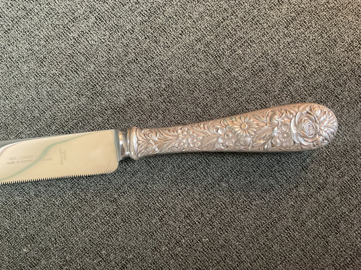 Image for S Kirk & Son “Repousse” Sterling Handle Wedding Cake Knife