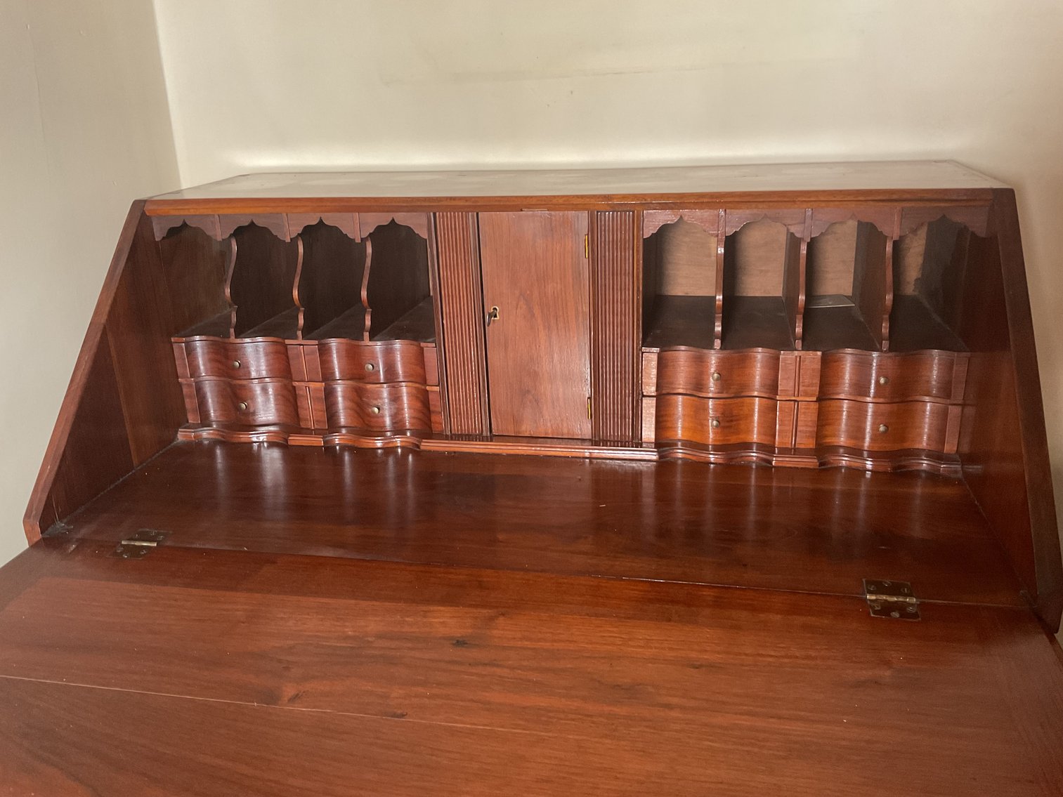 Image for Antique Hand Made Solid Walnut Desk