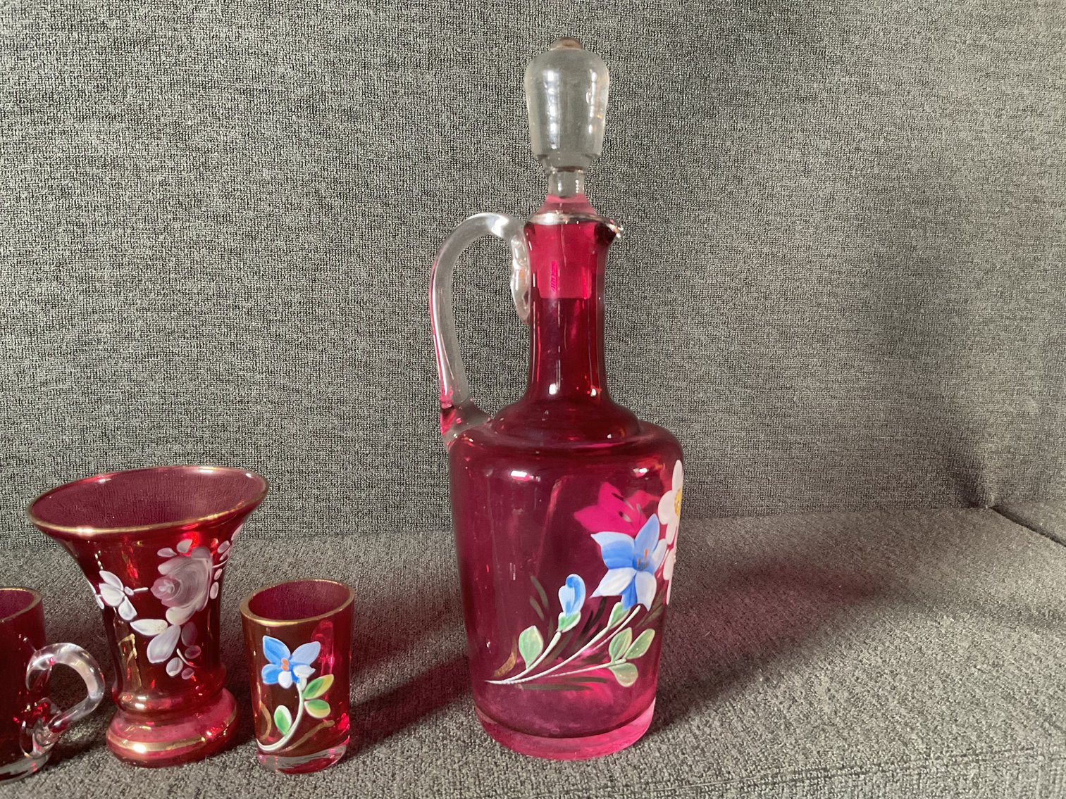Image for Enameled Cranberry Glass