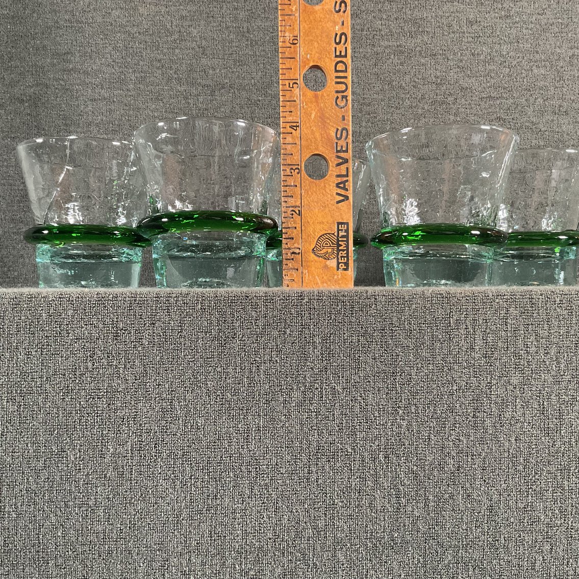 Image for Blenko Crackle Saturn Ring Low Ball Glasses with Muddlers