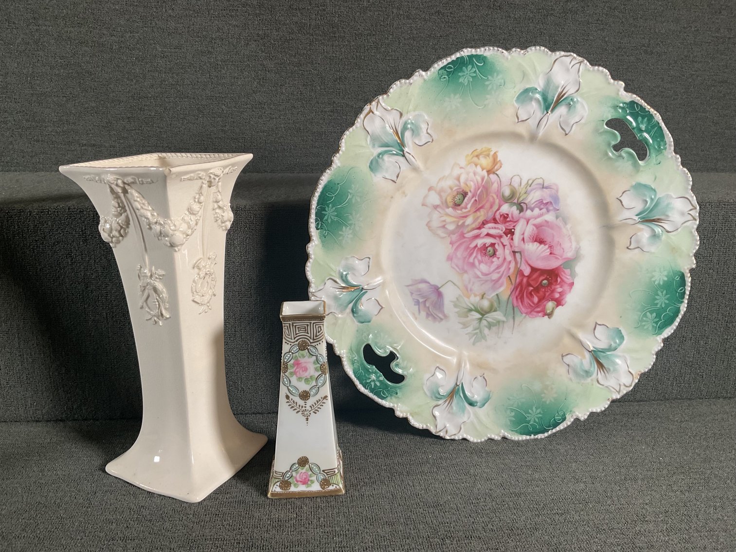 Image for Wedgwood Queensware Vase and RS Prussia Plate