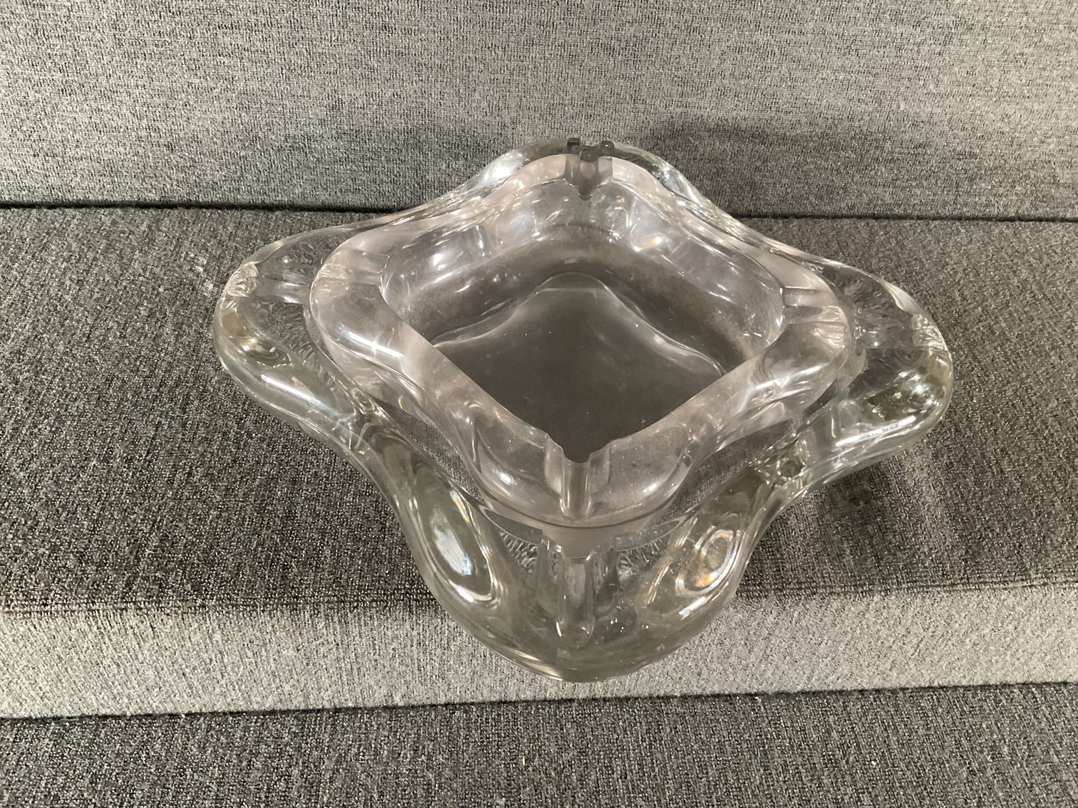 Image for Pair of Large Heavy Crystal Ash Trays