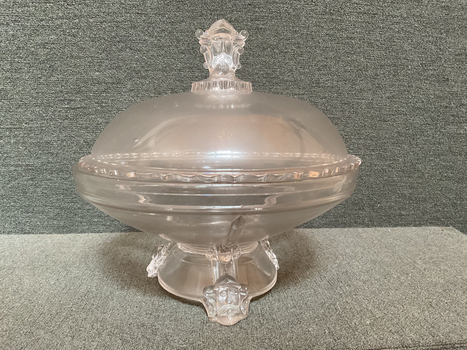 Image for Bearded Head Pressed Glass Compote