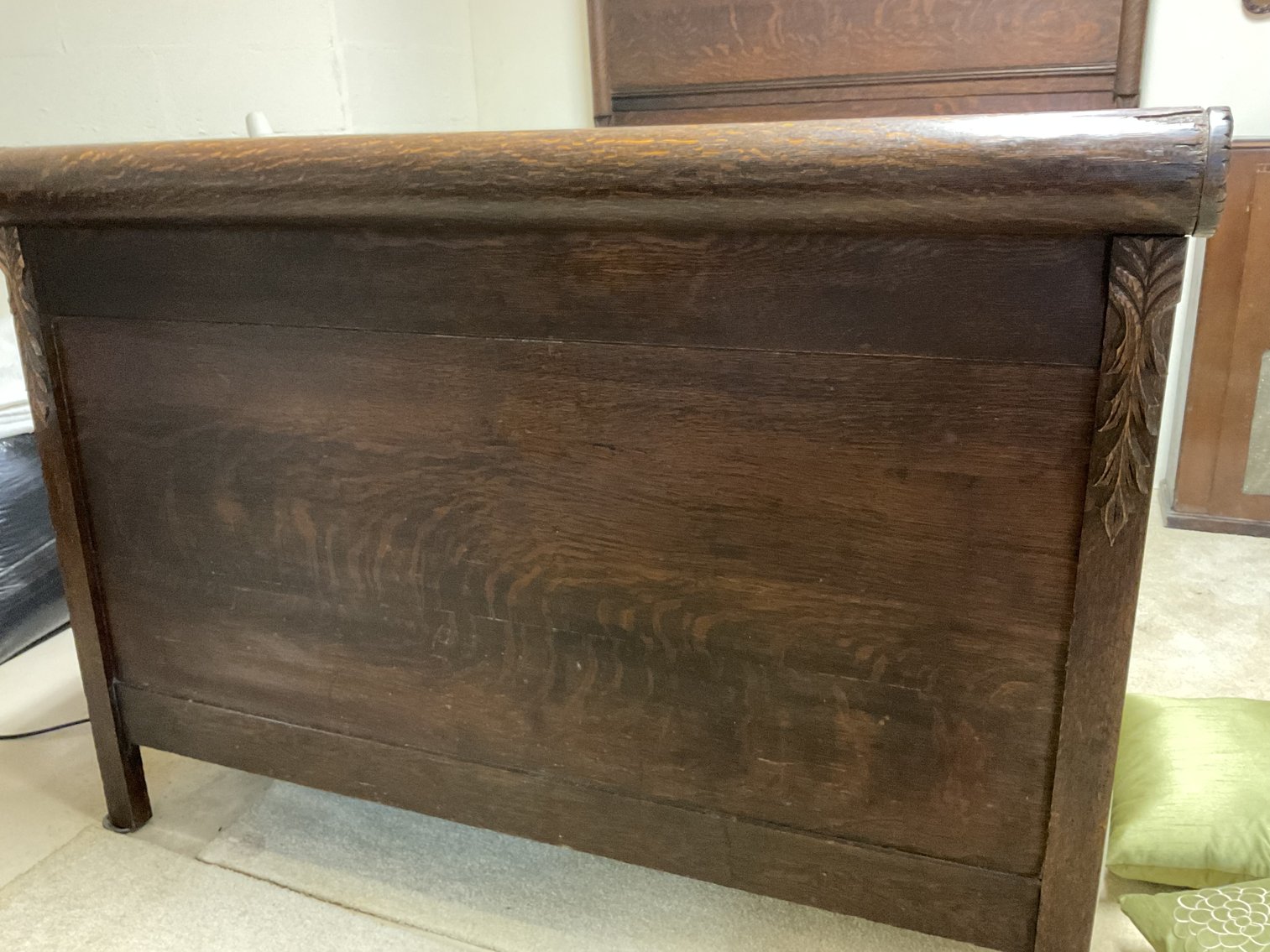 Image for Oak High Headboard Bed - Full Size