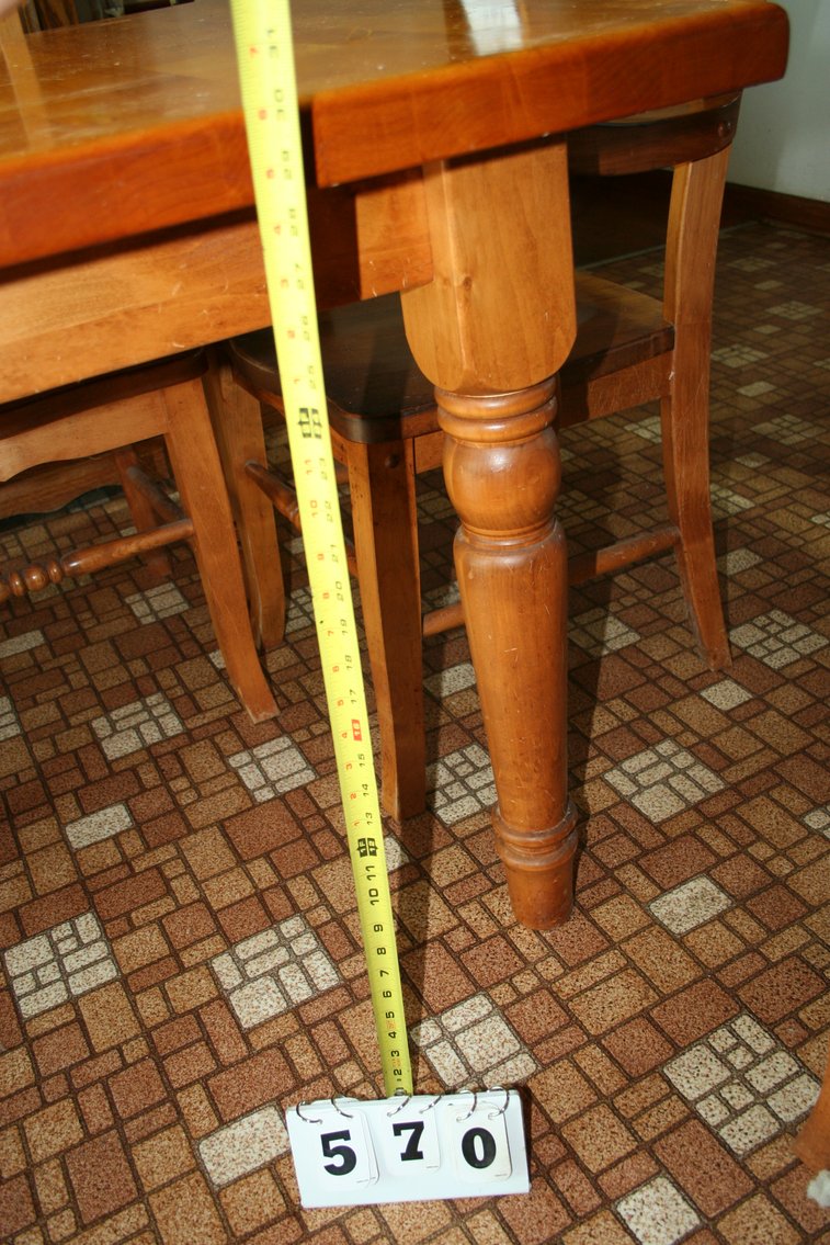 Image for Vintage Heavy, Turned Legs, Maple Table 65