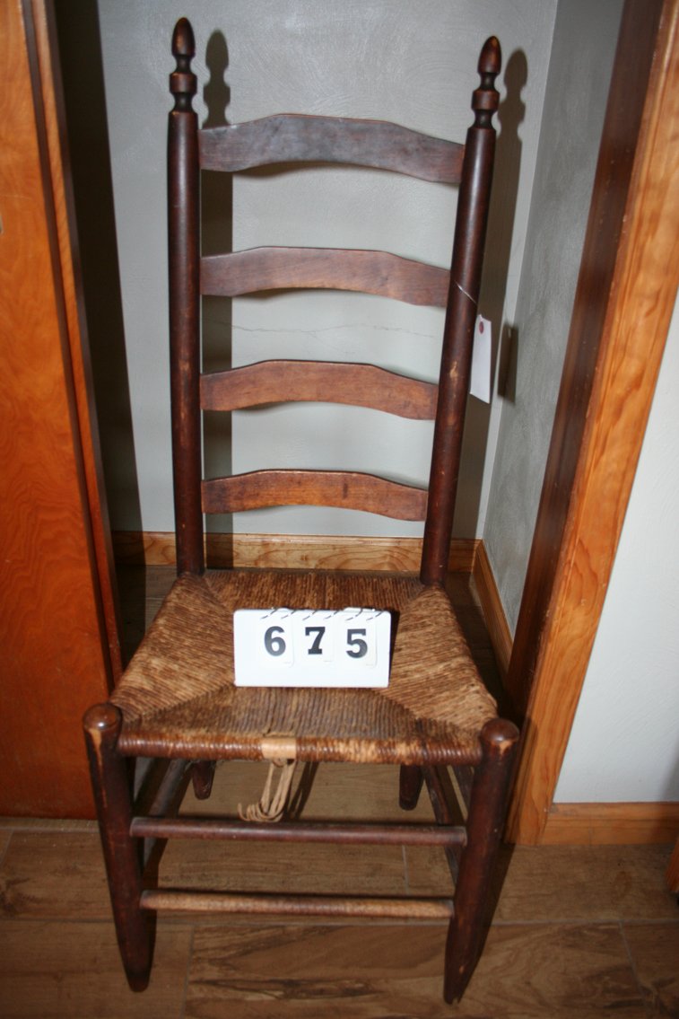 Image for Antique Premitive Childs Ladder Back Chair