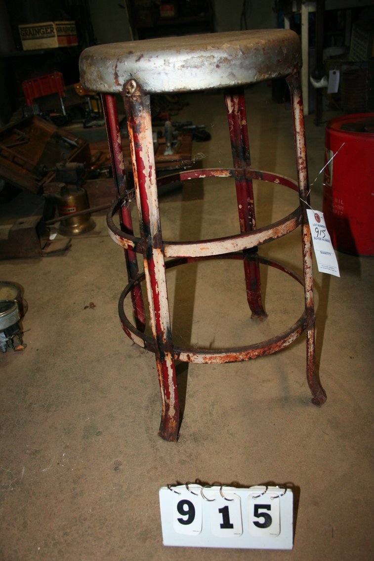 Image for Vintage Metal Shop Stool 24