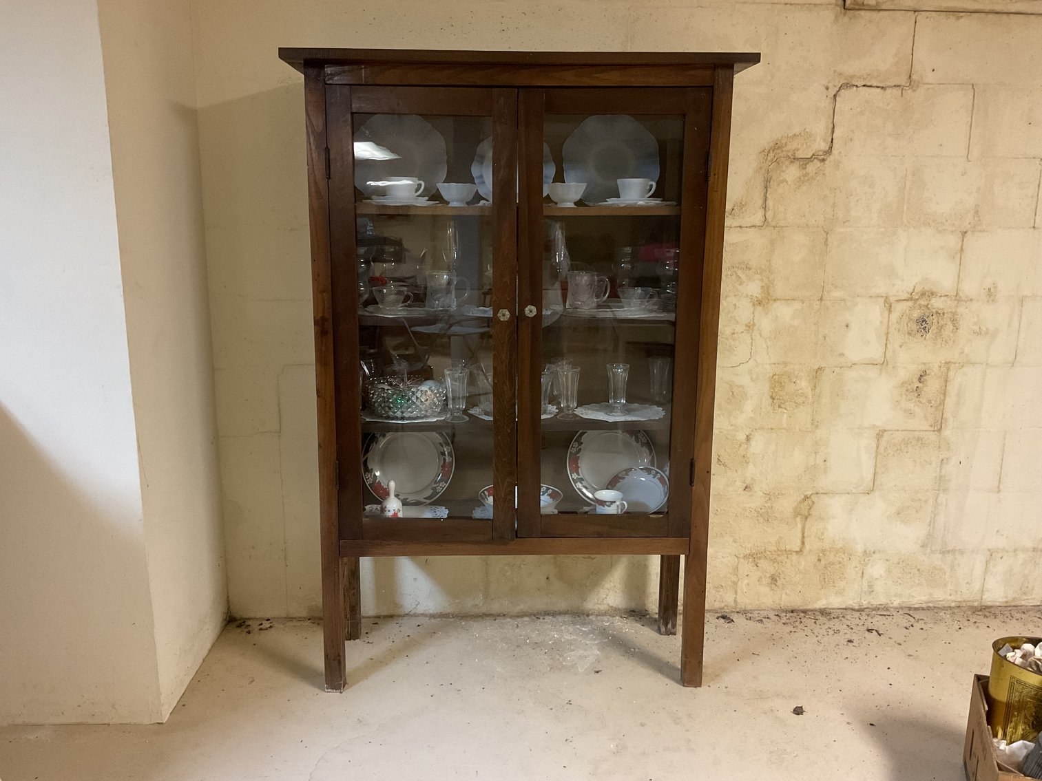 Image for Glass Door China Cabinet - Antique