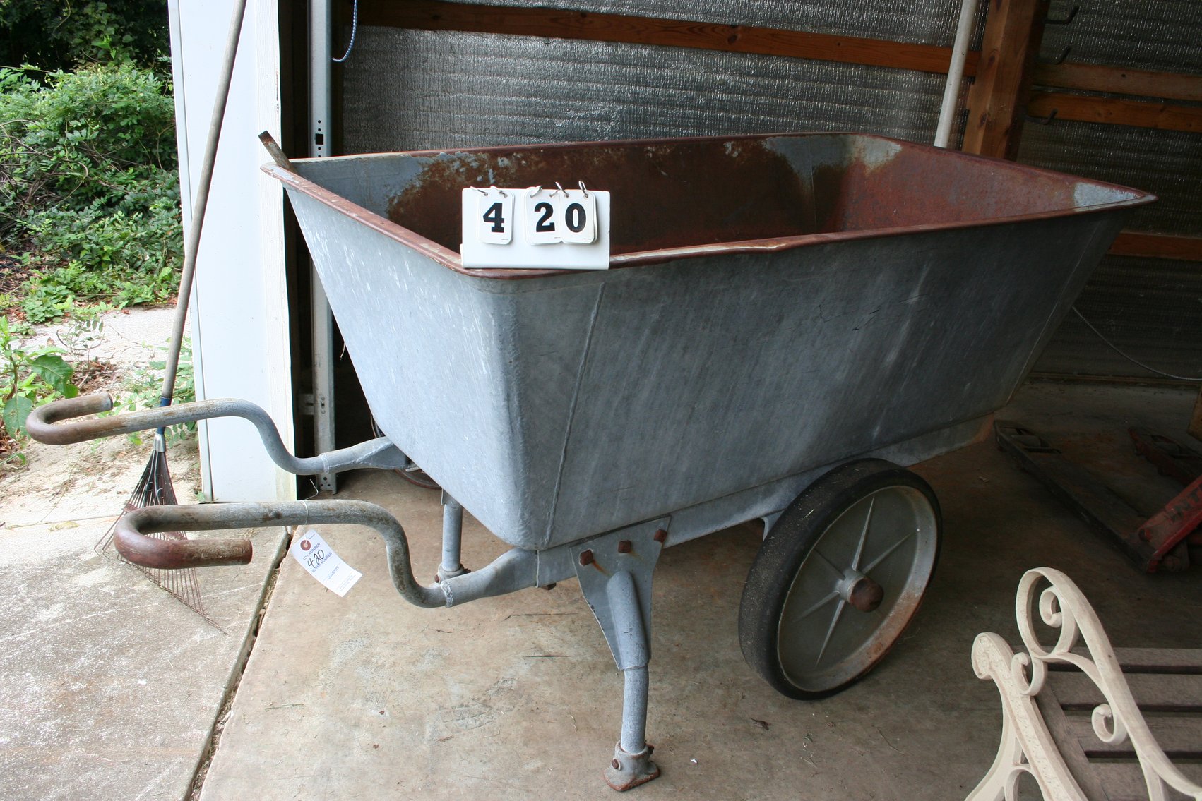 Image for Anco Galvanised Feed Cart (VERY BIG) 64 Long 36 Wide
