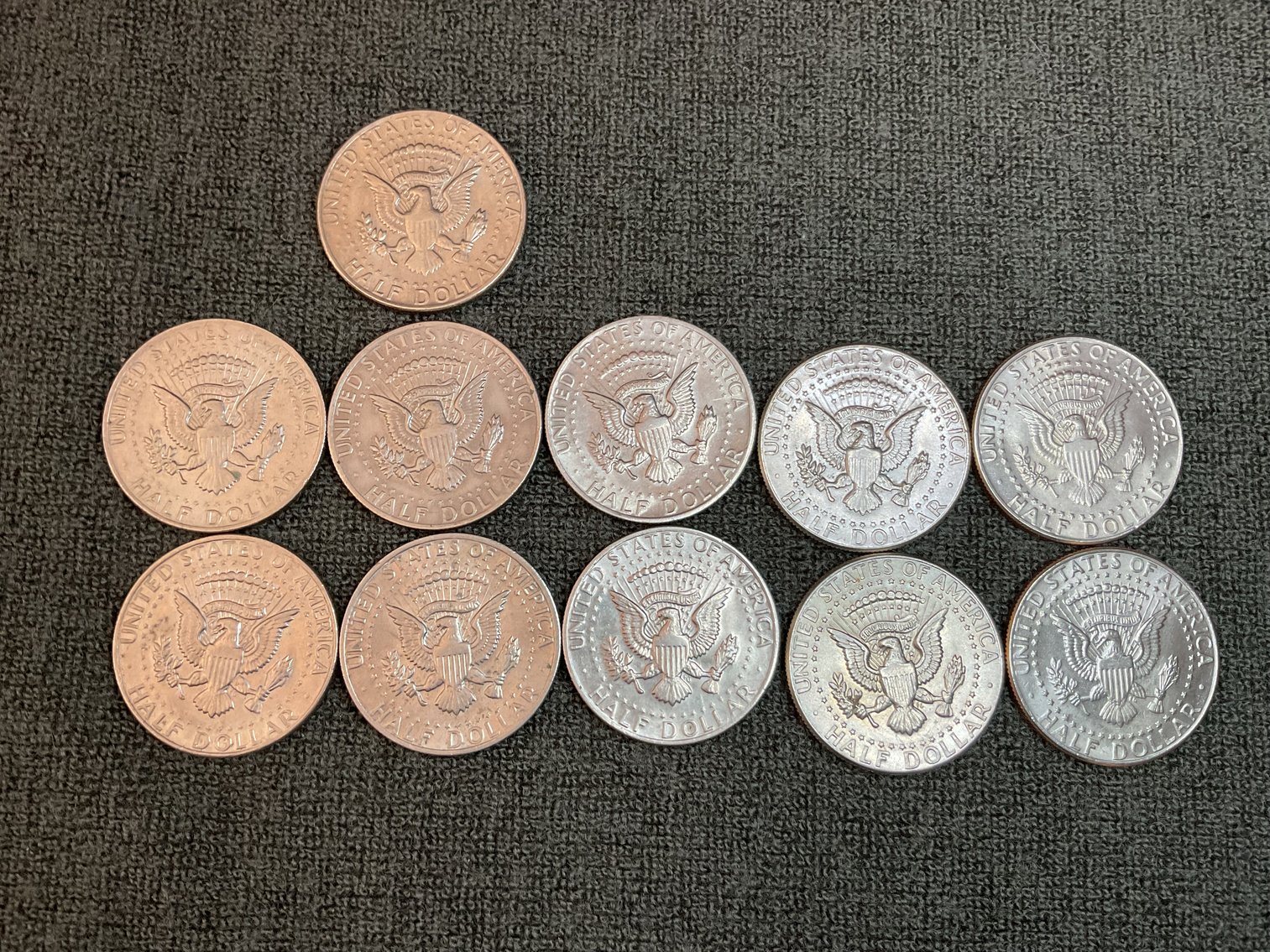 Image for 10 Clad Kennedy Half Dollars