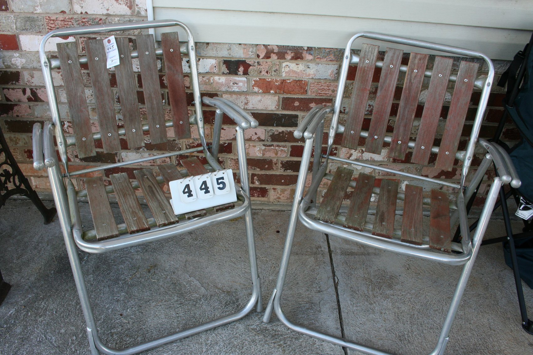 Image for Aluminum & Wood Folding Chairs