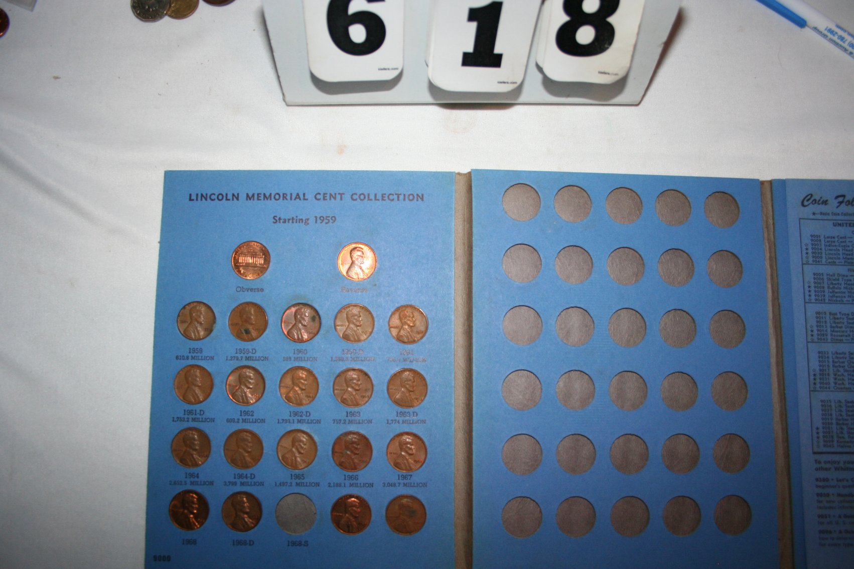 Image for Coin Book  NOT COMPLETE  Lincoln Memorial Cent
