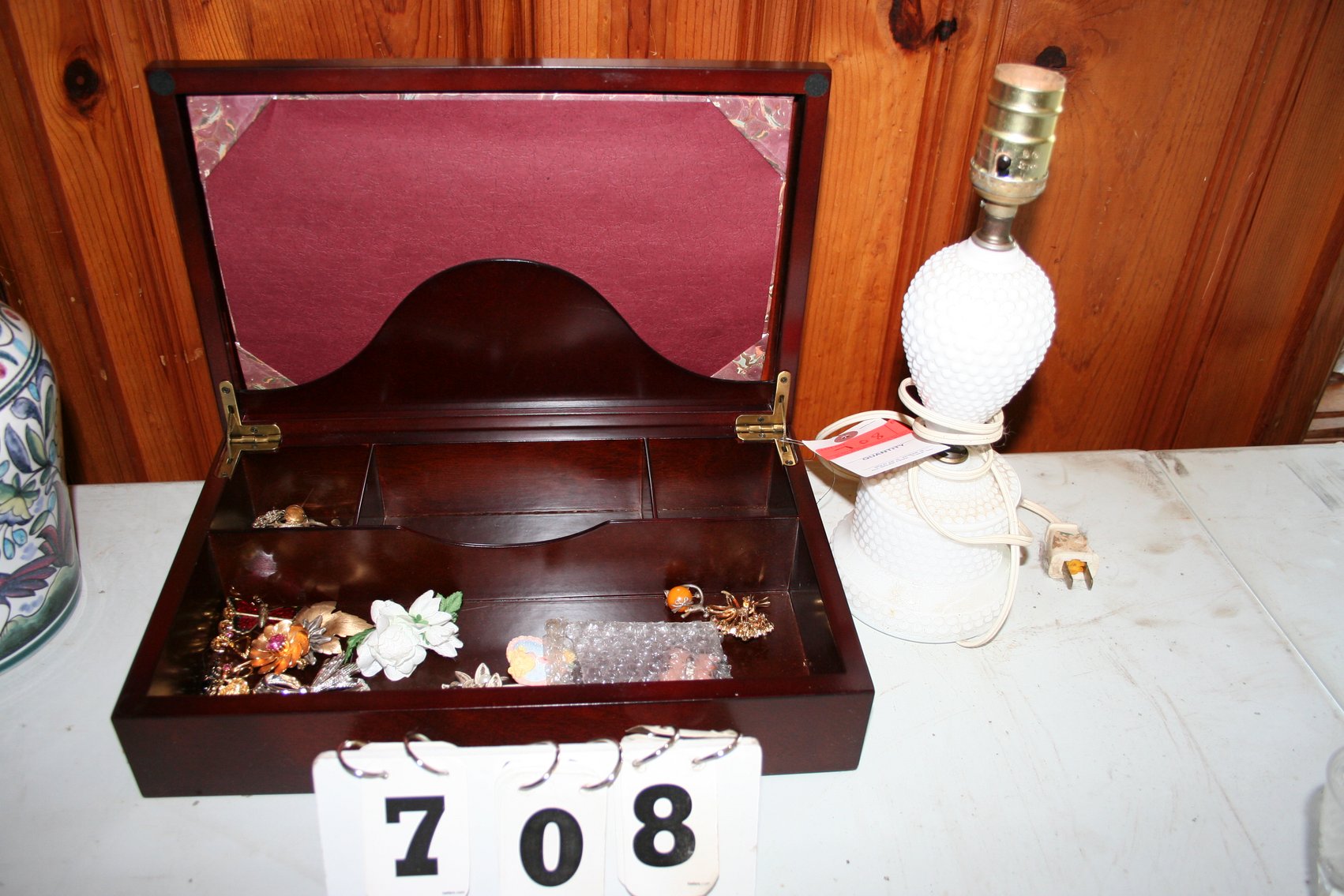 Image for Jewelry Box / Milk Glass Lamp