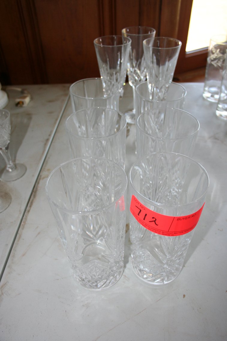 Image for Vintage Crystal Tumblers & Wine Glasses (9)