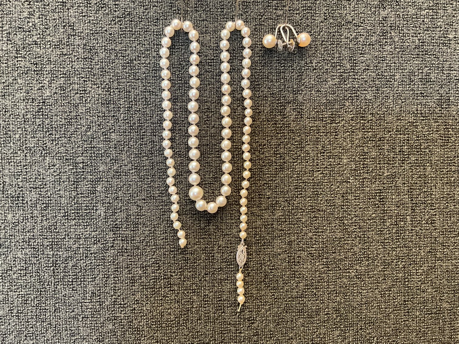 Image for 14 Kt Gold and Pearl Necklace and Earrings