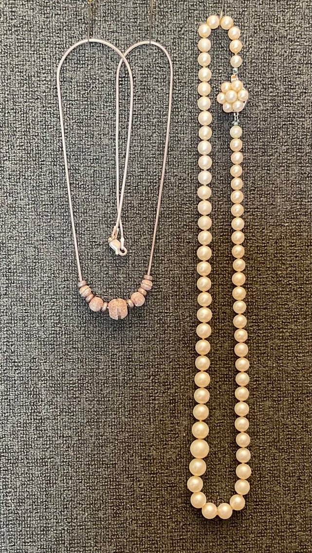 Image for Sterling Silver Bead Necklace and Faux Pearls