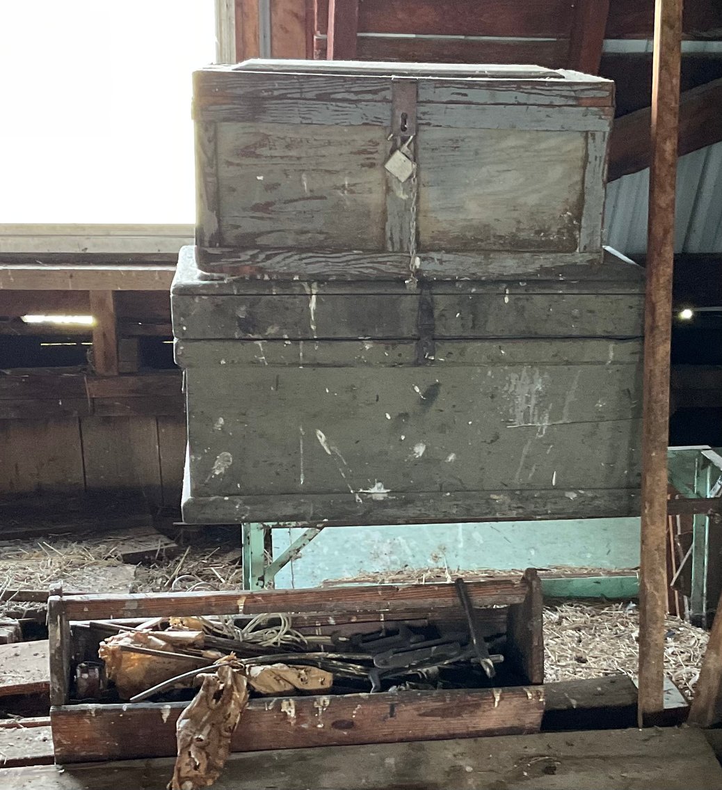 Image for Two Antique Tool Boxes one Stand