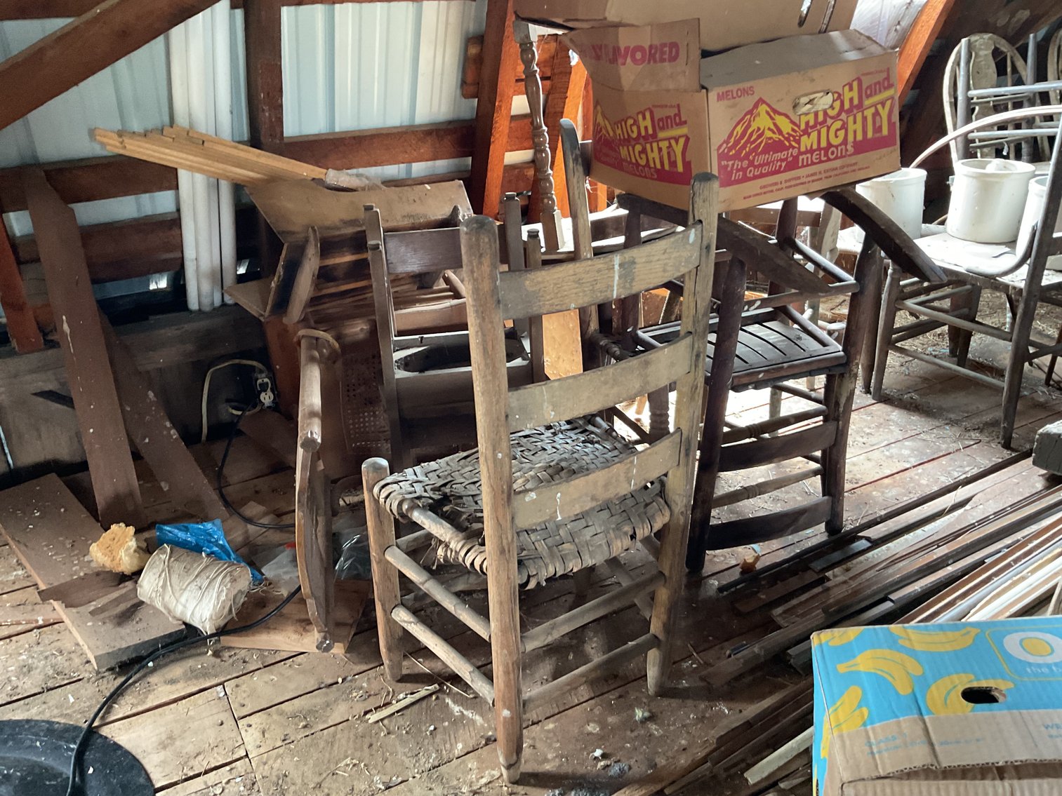 Image for Chairs and Part of a Spinning Wheel