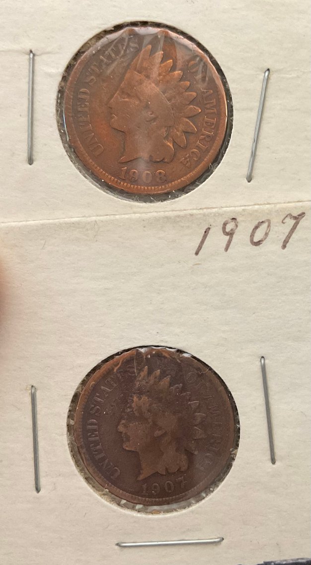 Image for 1907 & 1908 Indian Head Cent