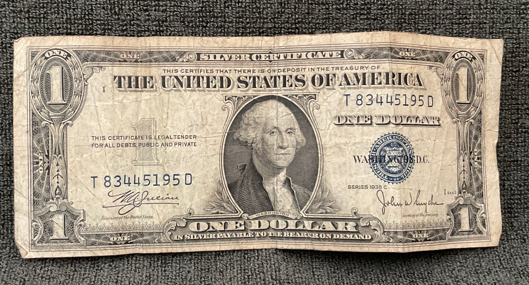 Image for 1935C $1 Silver Certificate