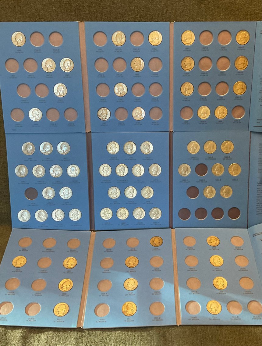 Image for Collection of Quarters in Whitman Coin Folders