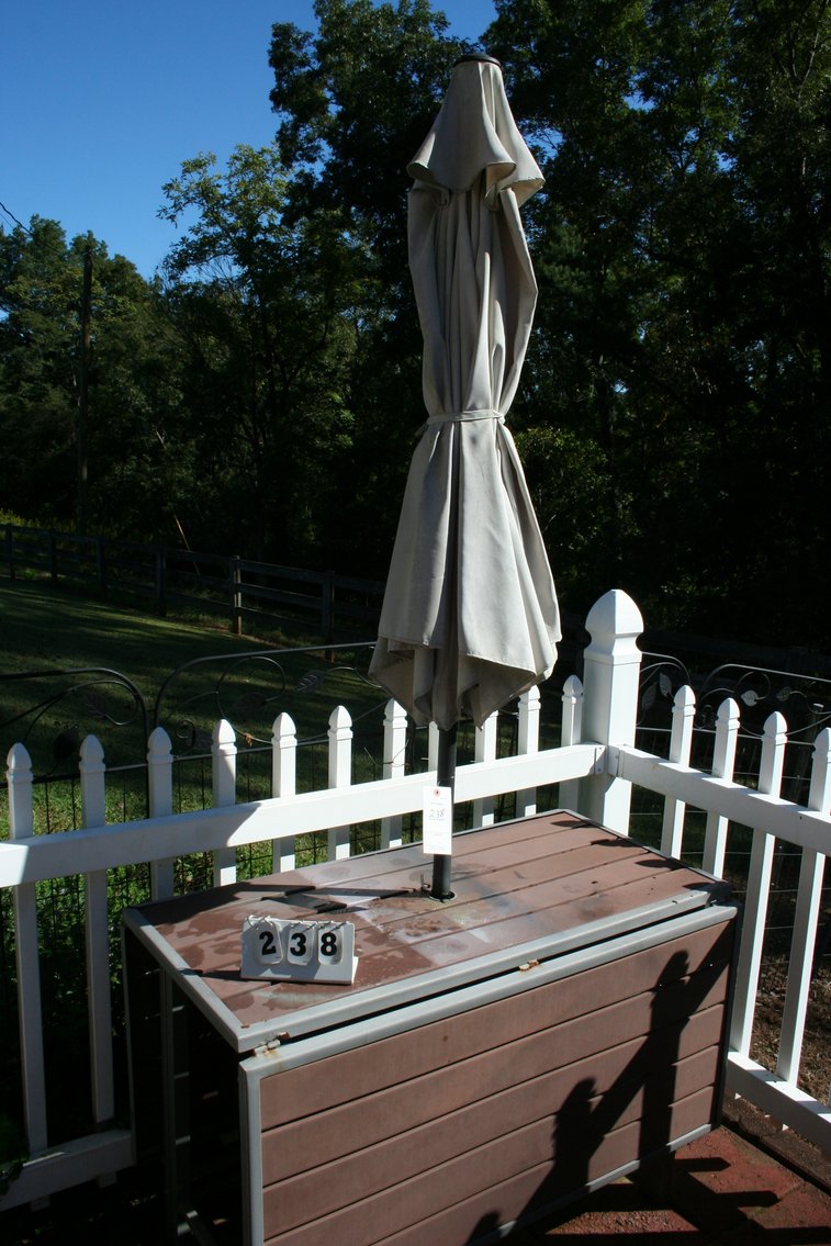Image for Metal Folding Table & Umbrella