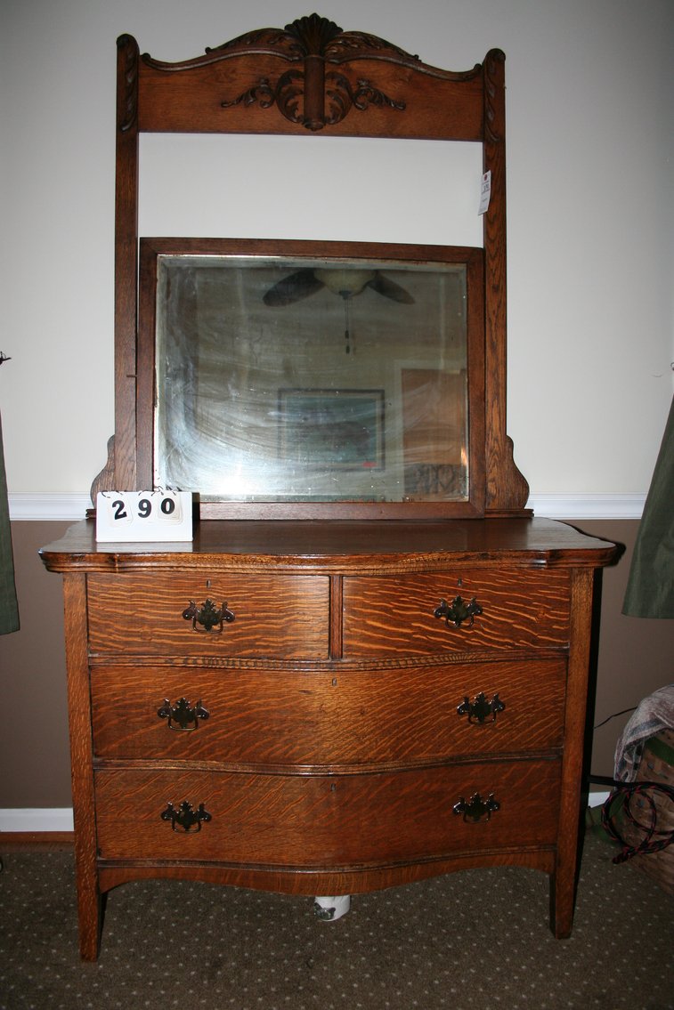 Image for Beautiful Antique Oak Dresser and Mirror