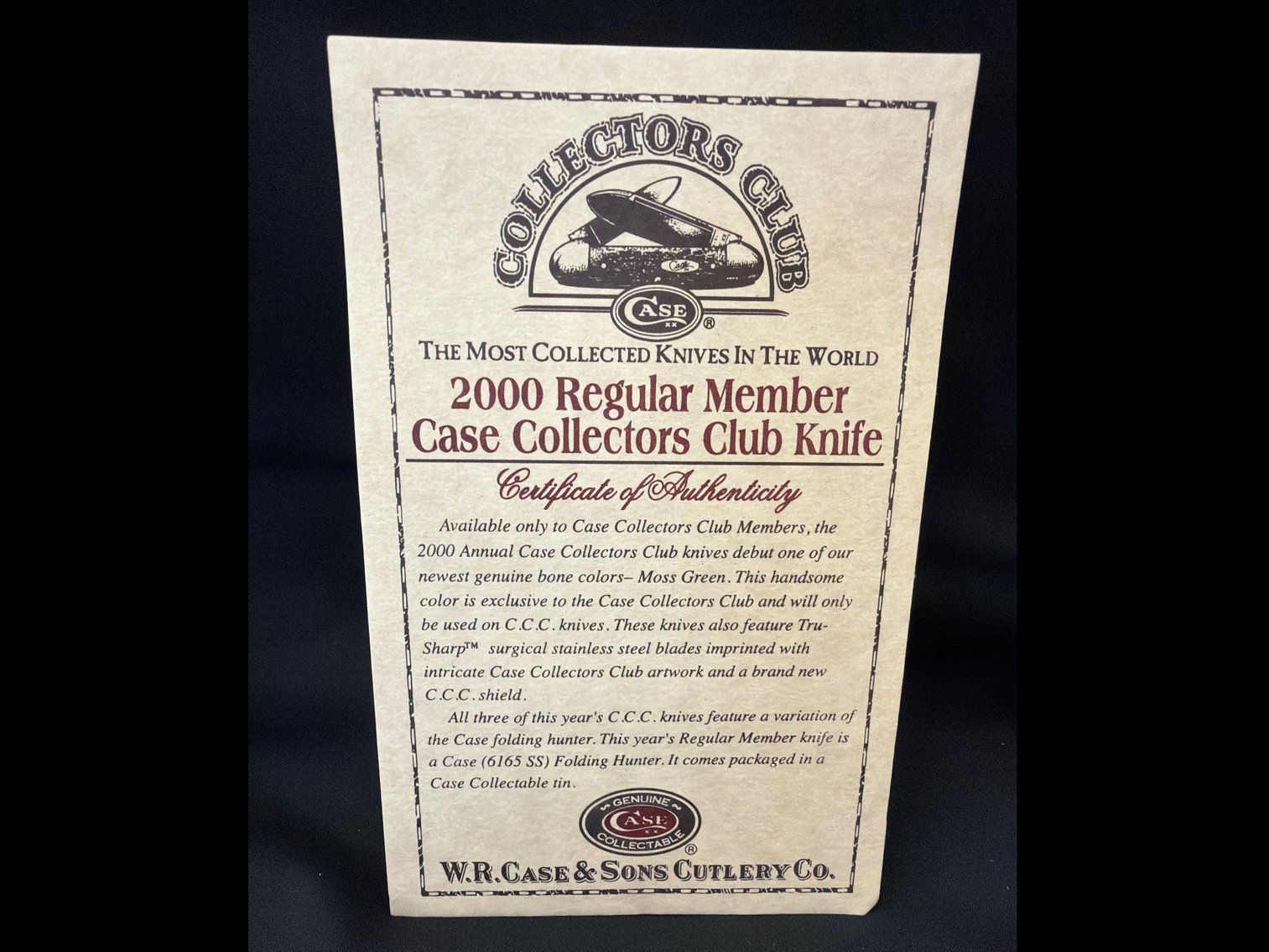 Image for Cakes, 2000 regular member collector club knife