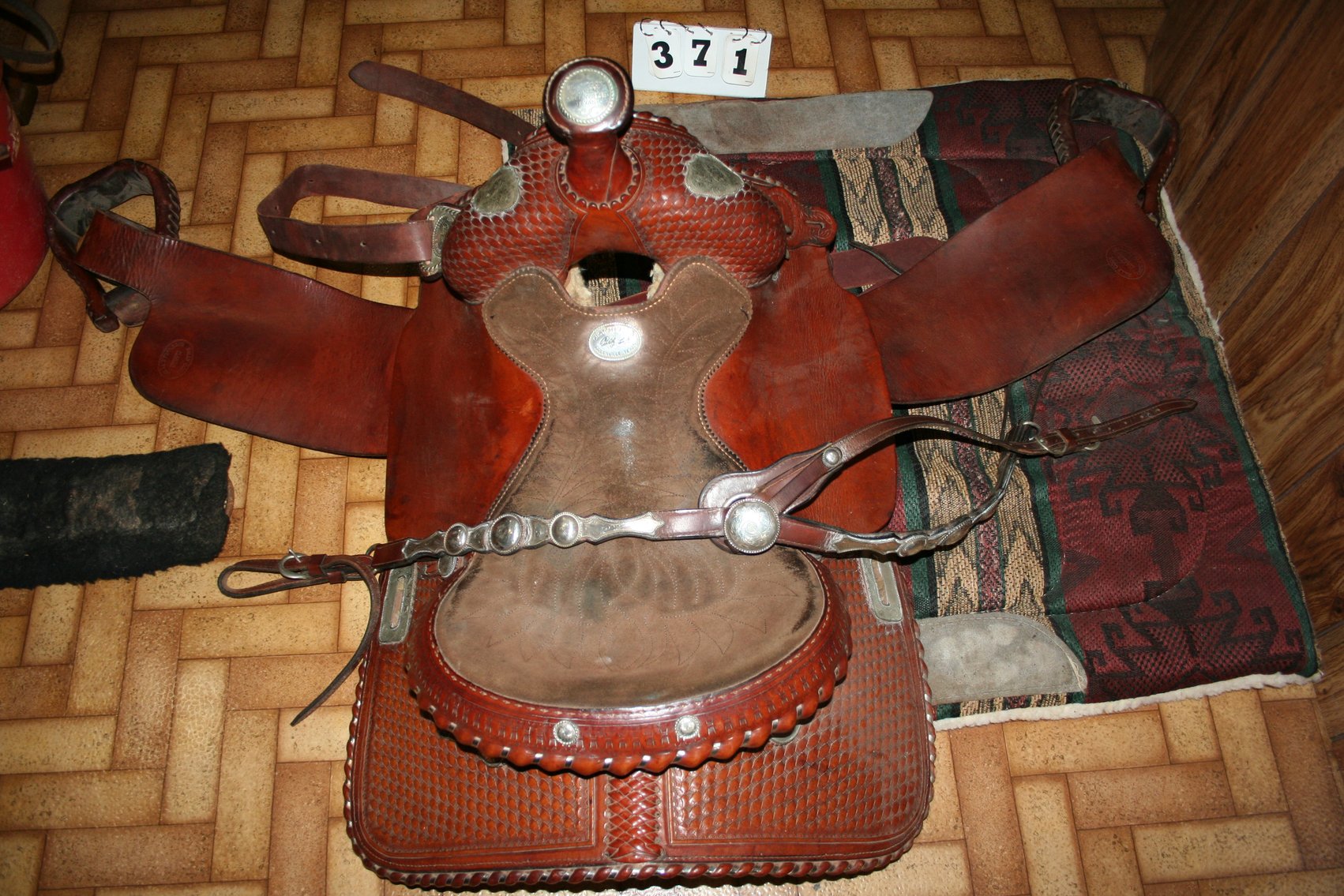 Image for Genuine original Billy Cook Saddle with Sterling Silver Conchos