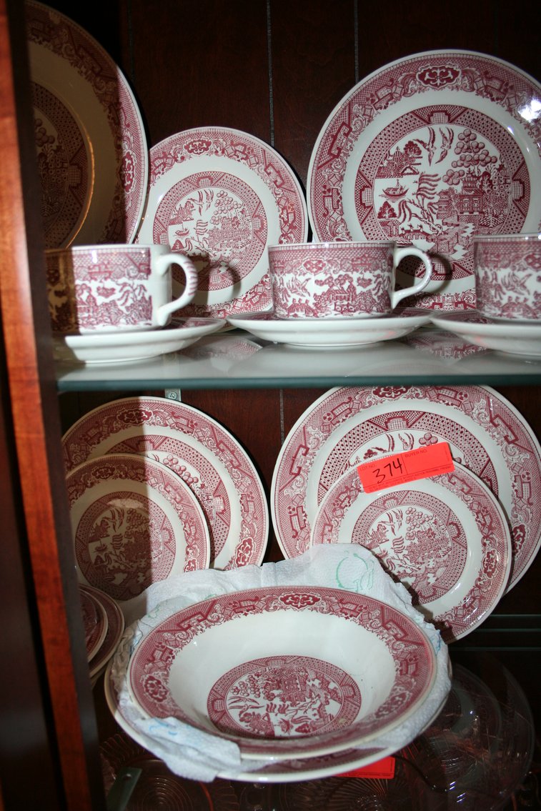 Image for Pink Willow by Royal 47 Pieces 6 Place Setting & Accompliment Bowls & Platter