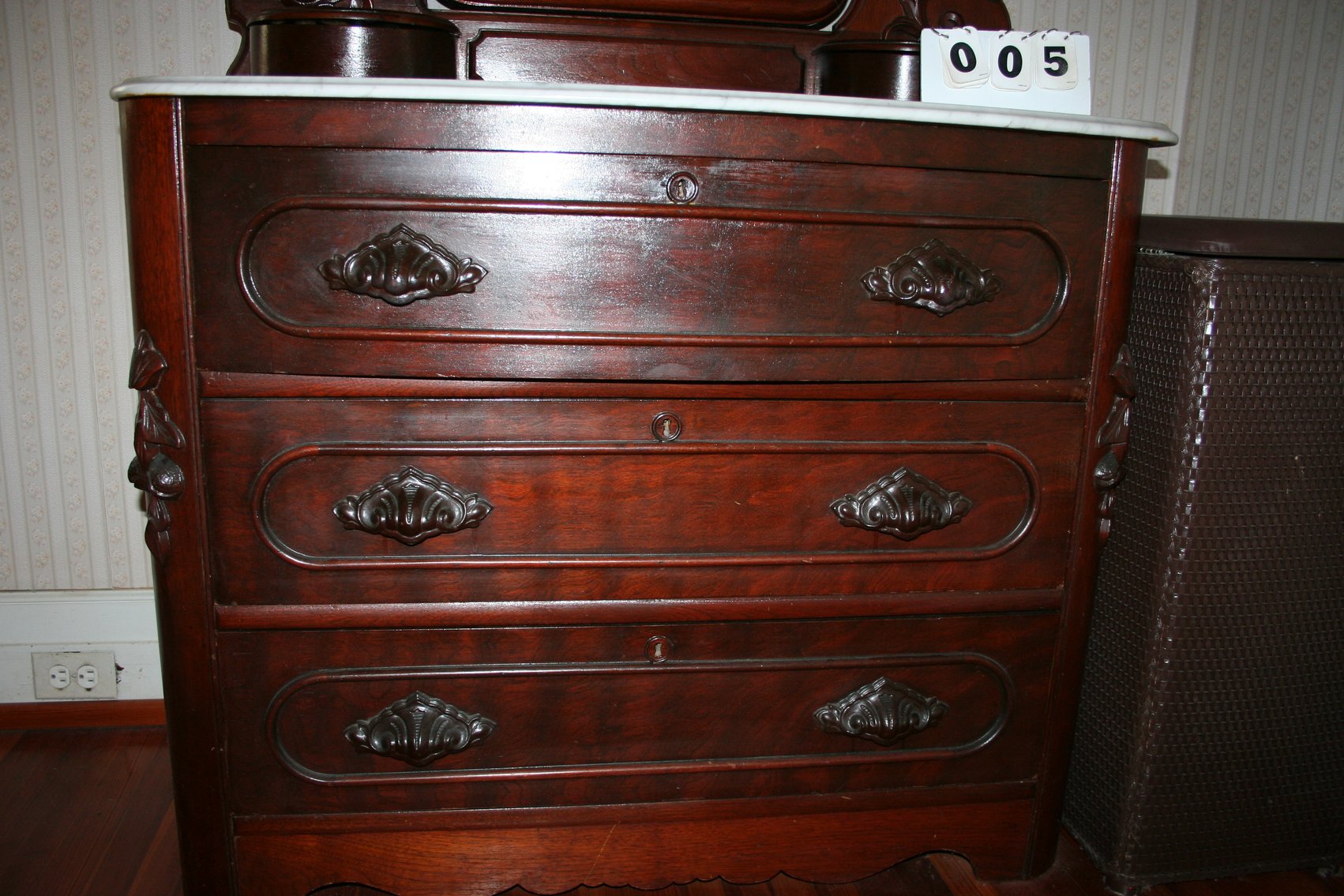 Image for Walnut Marble Top Dresser