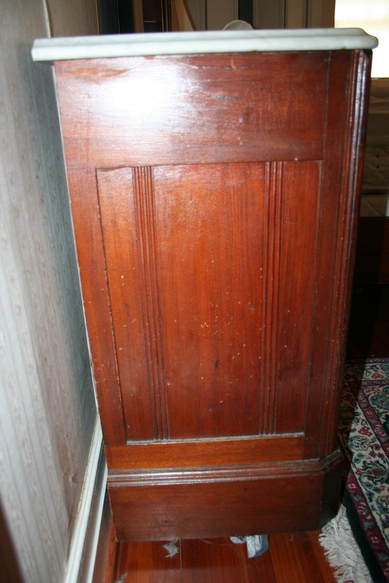 Image for Victorian Walnut Eastlake Bedside Tables Marble Top