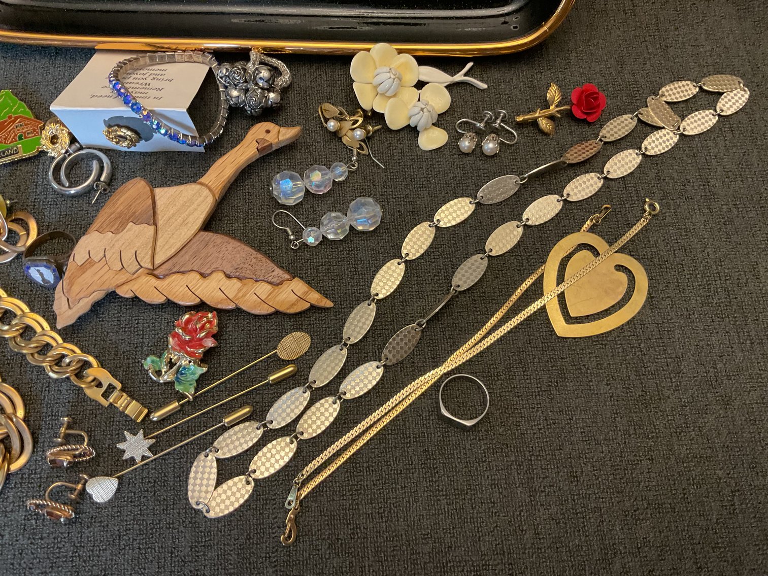 Image for Small Asian Tray with Costume Jewelry