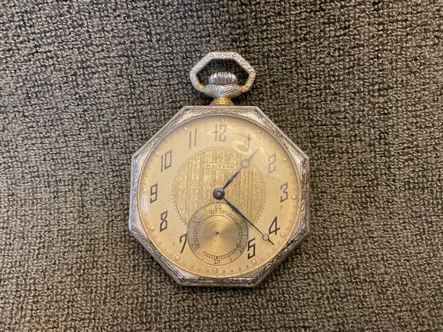 Image for Waltham Art Deco 7 Jewel Pocket Watch