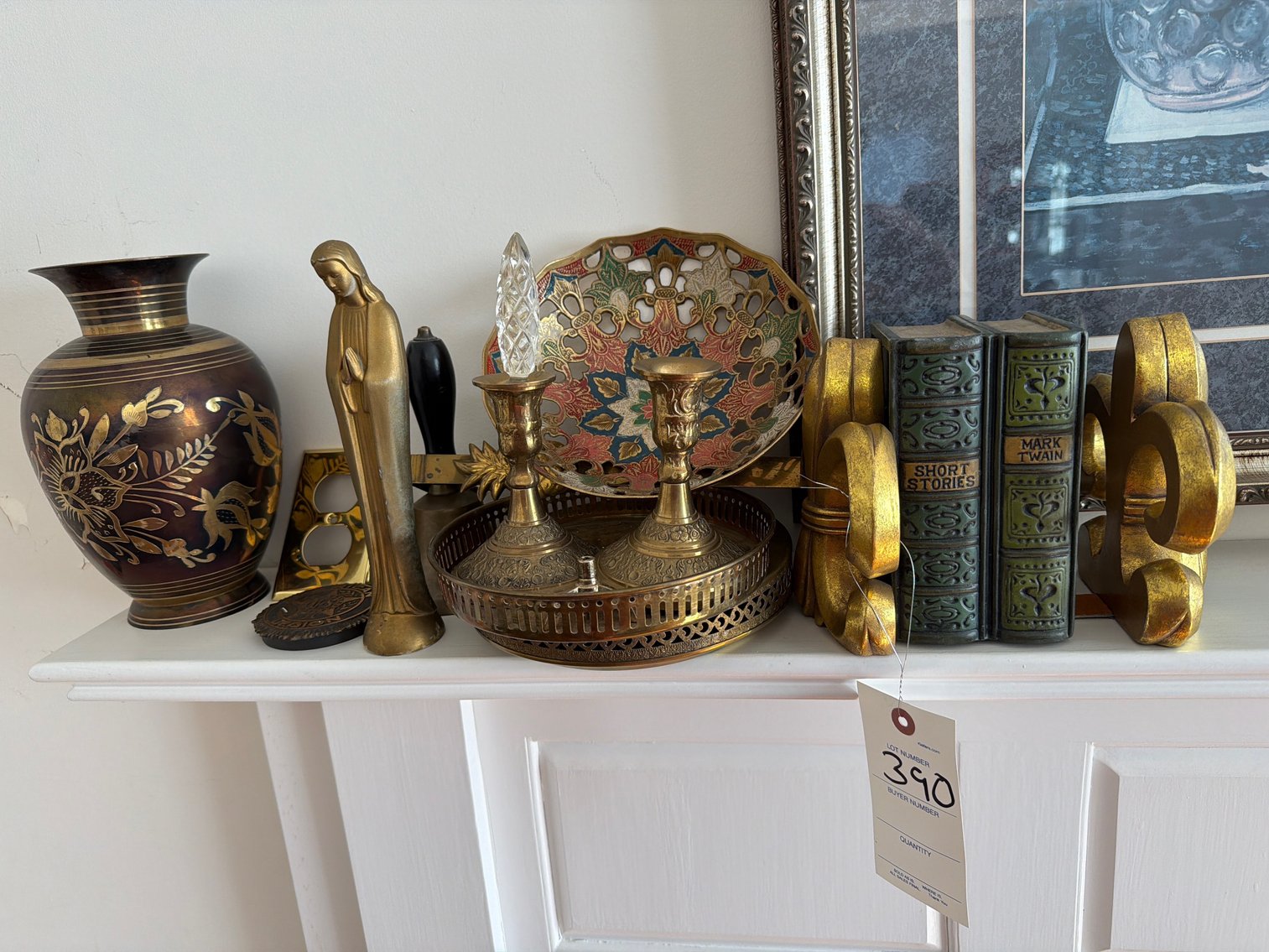 Image for Candlesticks, book ends and vase
