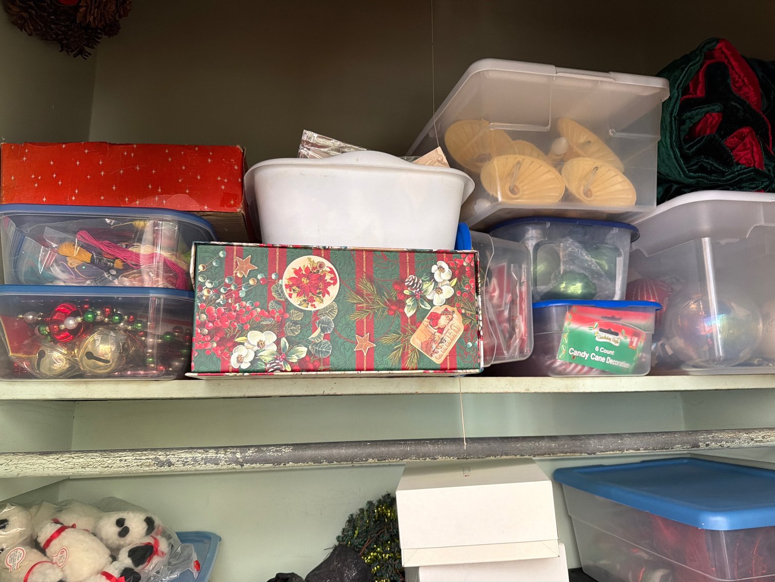 Image for Contents of closet. Christmas decorations.