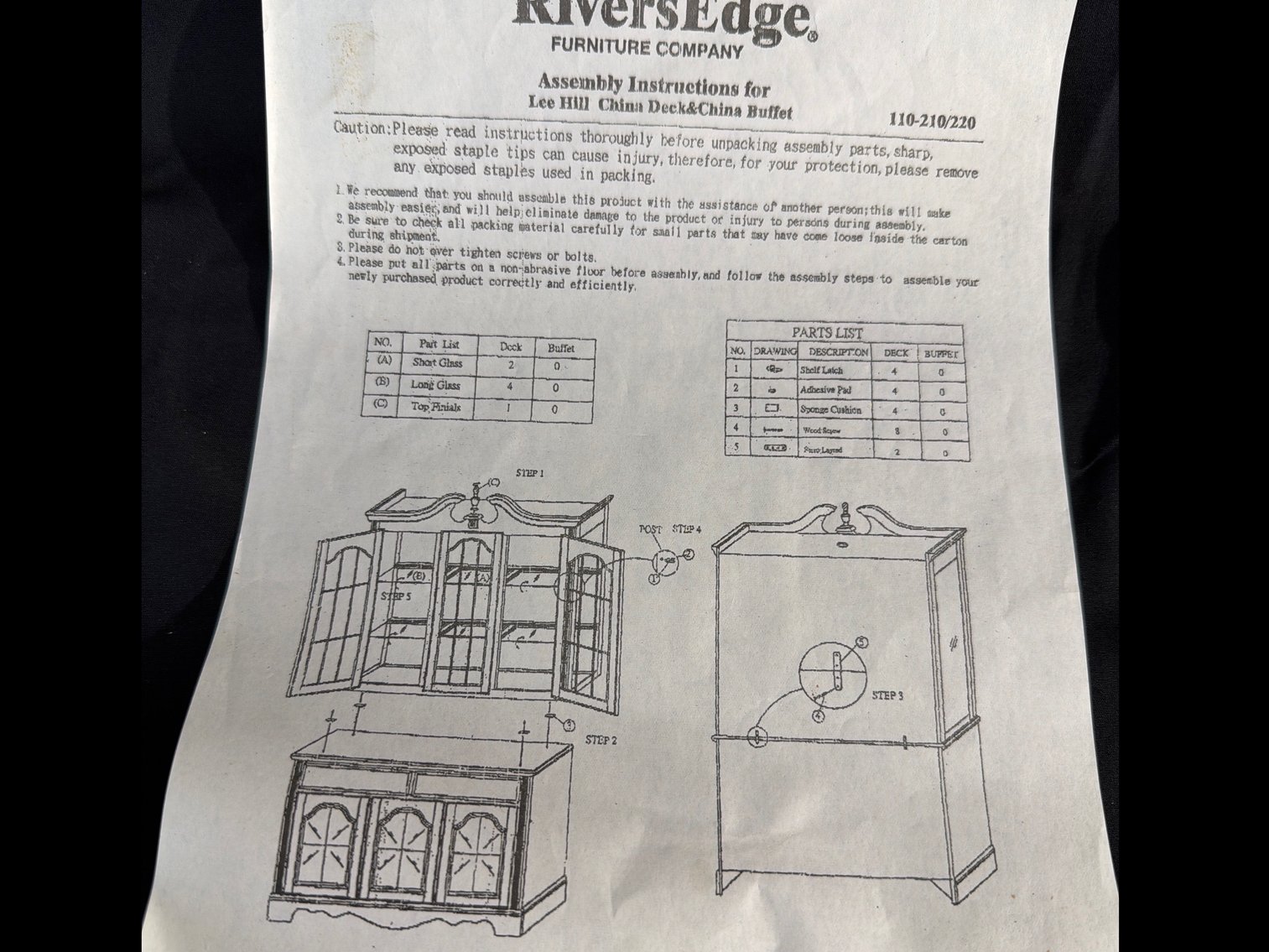Image for Glass curio cabinet with two drawers and two cabinets