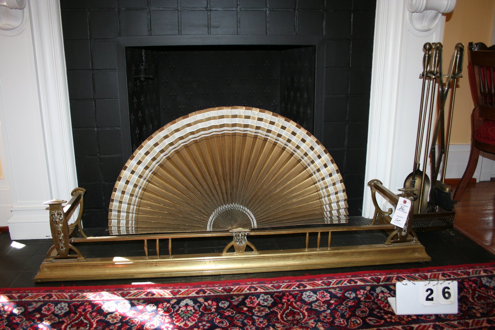 Image for Antique Brass Fireplace Fender  51