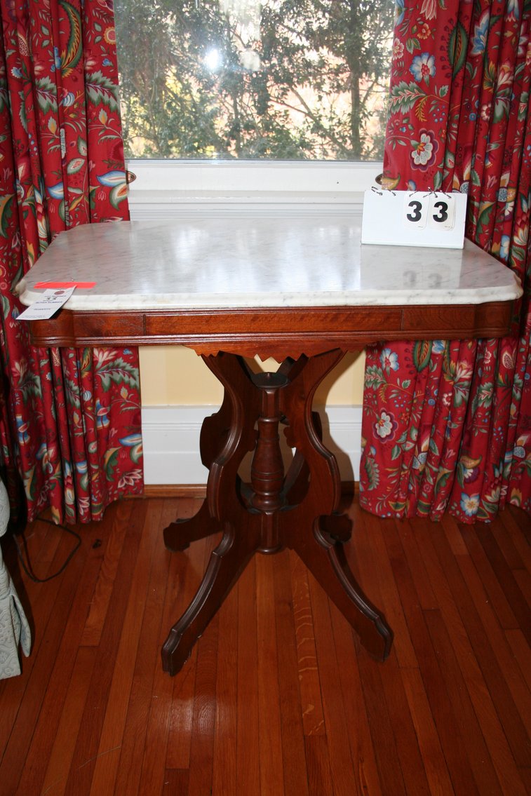 Image for Parlor Table Eastlake Walnut with Marble Top  