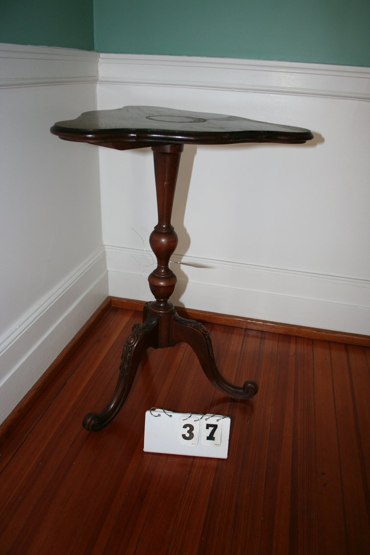 Image for Vintage Walnut Side Table with Carved Legs 25 1/2 Tall