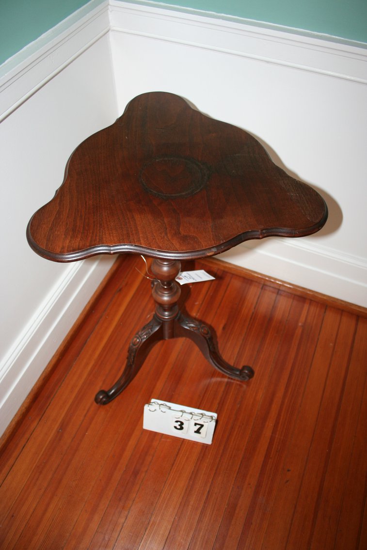 Image for Vintage Walnut Side Table with Carved Legs 25 1/2 Tall