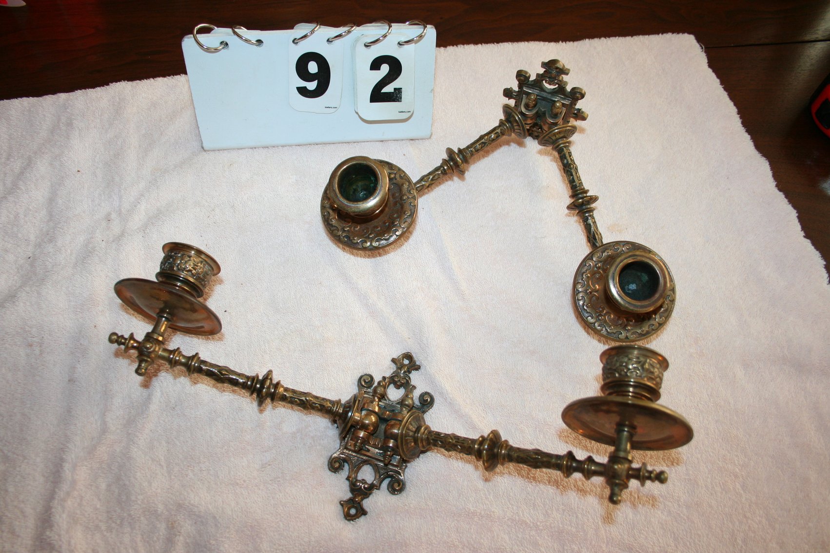 Image for Antique Brass Candle Sconces