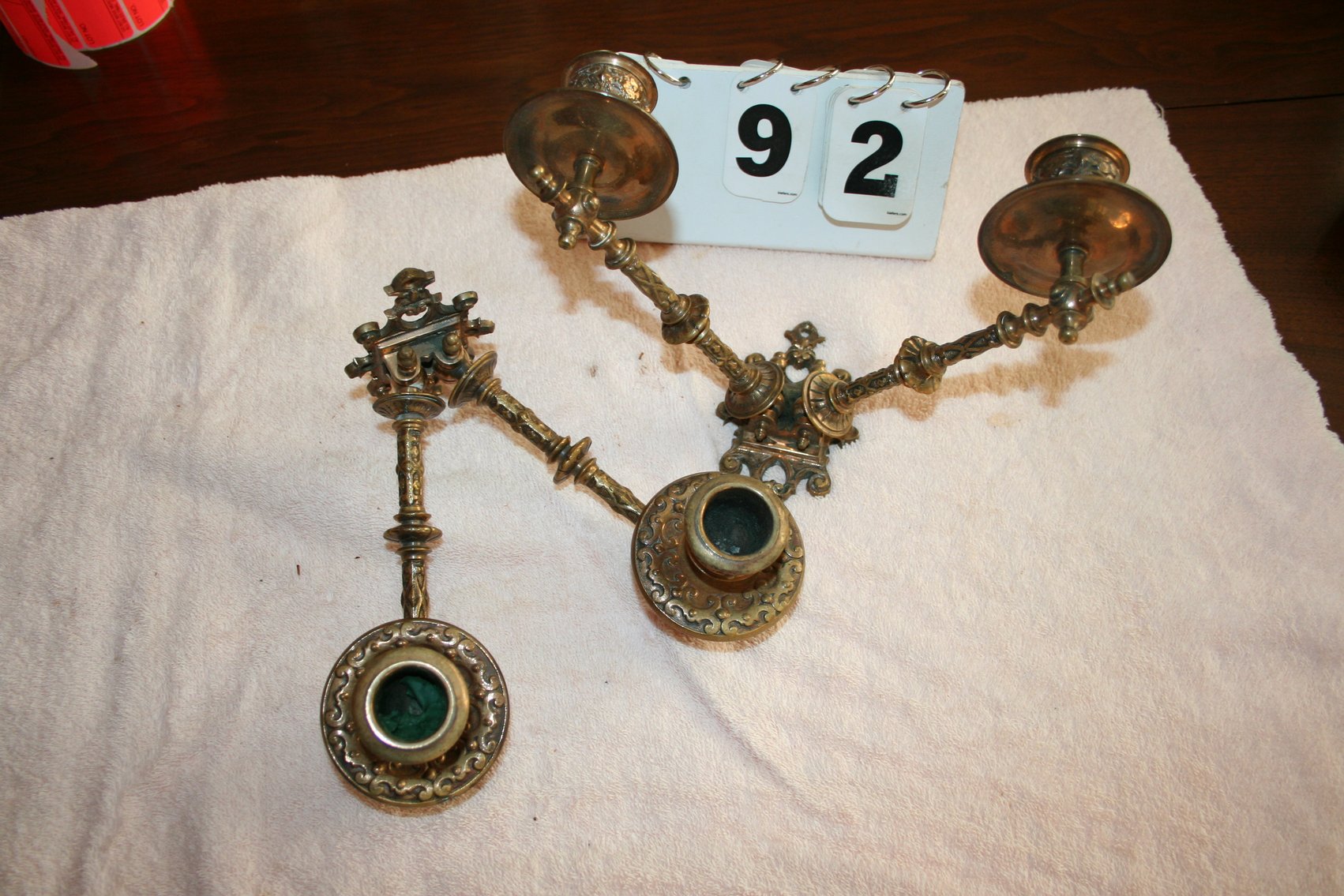 Image for Antique Brass Candle Sconces