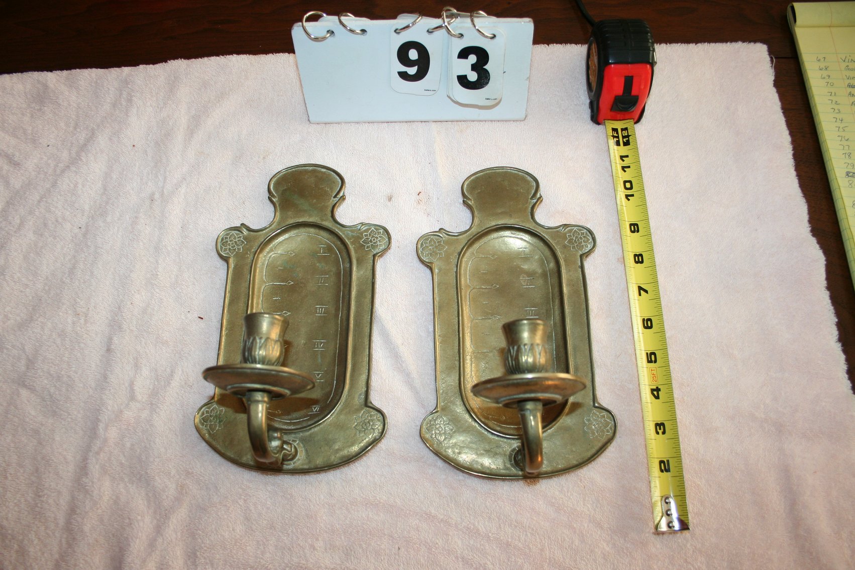 Image for Antique Brass Candle Sconces
